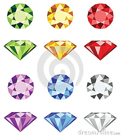 Gemstones - diamond cut vector Vector Illustration