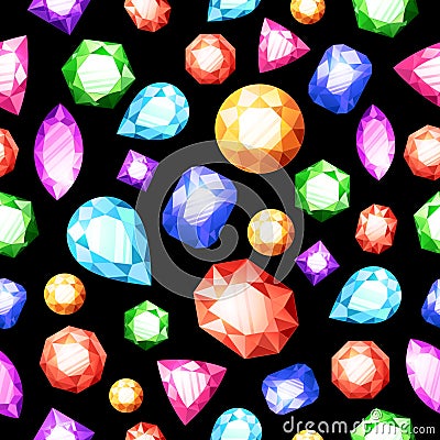 Gemstones Seamless Pattern Vector Illustration