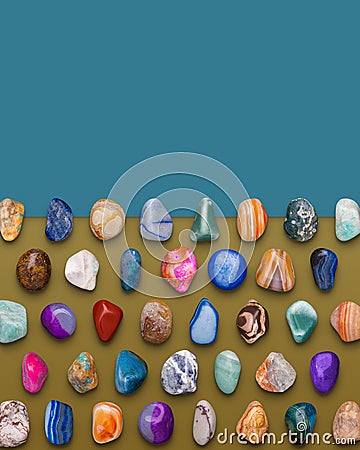 Gemstones Variety Composition 3D illustration Cartoon Illustration