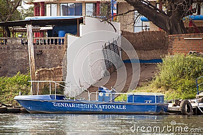 Gendarmerie boat in Bamako Stock Photo