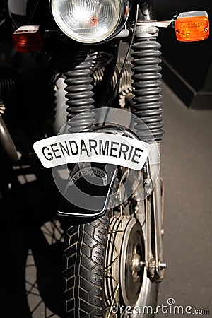 Gendarmerie Nationale military Police retro bmw ancient motorcycle French motorbike Editorial Stock Photo