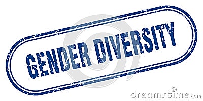 Gender diversity stamp. rounded grunge textured sign. Label Vector Illustration