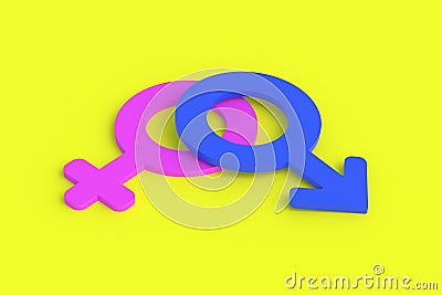 Gender equality. Love between a man and a woman. Male and female sex signs Stock Photo