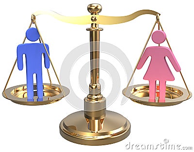 Gender equality sex justice 3D scales Stock Photo