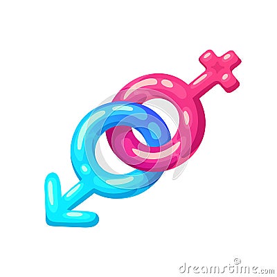 Gender icon concept, boy and girl symbol Vector Illustration