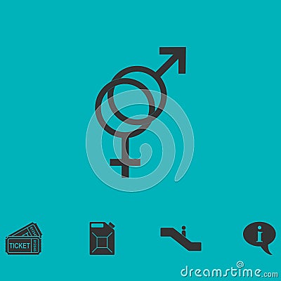 Gender icon flat Vector Illustration