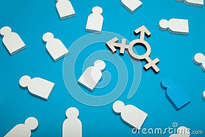 Gender identity concept, sex reassignment, LGBT. Bisexual, transgender Stock Photo