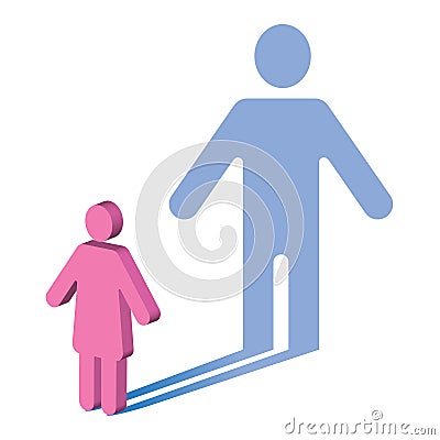 Psychology-Gender Identity-Female to male Vector Illustration