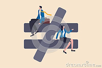 Gender inequality, unequal discrimination on lady or woman such as career, work or social rights issue concept, unequal or not Stock Photo