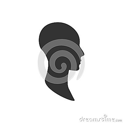 Gender neutral profile avatar. Side view of an anonymous person face. Vector Illustration