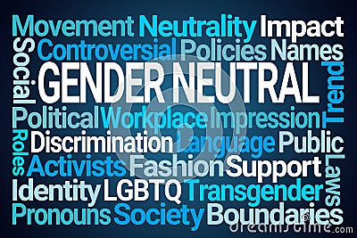 Gender Neutral Word Cloud Stock Photo