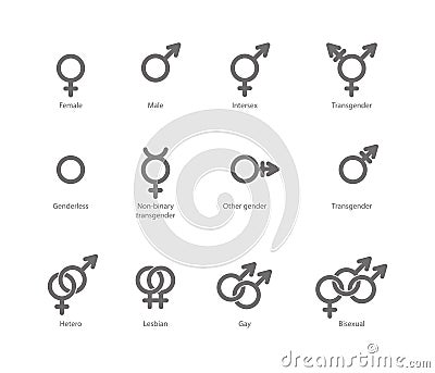 Gender symbol icons Vector Illustration