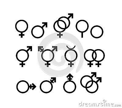 Gender symbols Vector Illustration