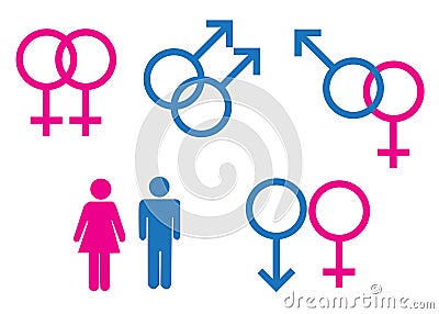 Gender symbols Male and Female Stock Photo