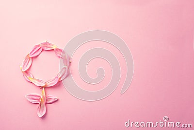 Gender Venus symbol made of beautiful flower petals Stock Photo