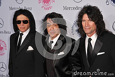 Gene Simmons & Paul Stanley & Tommy Thayer Editorial Stock Photo