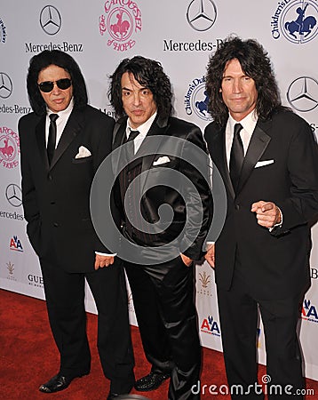 Gene Simmons & Paul Stanley & Tommy Thayer Editorial Stock Photo