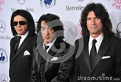 Gene Simmons & Paul Stanley & Tommy Thayer Editorial Stock Photo
