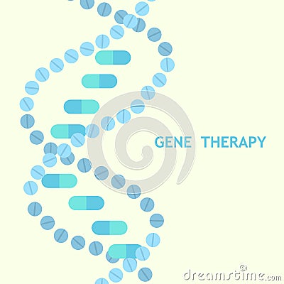 Gene therapy dna pills Vector Illustration