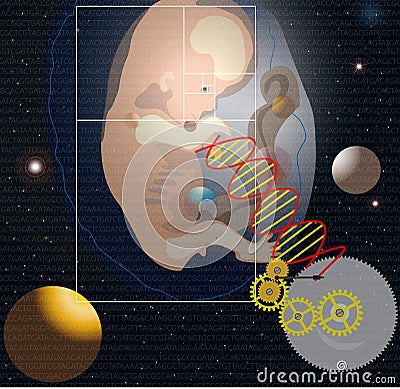 Gene therapy Cartoon Illustration