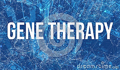 Gene Therapy theme with abstract cityscape Stock Photo