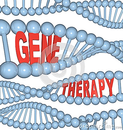 Gene Therapy - Words in DNA Stock Photo