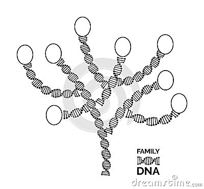 Genealogy tree for dna ancestors illustration isolated Vector Illustration