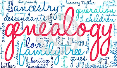 Genealogy Word Cloud Vector Illustration