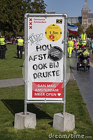 General Corona Sign From The City Of Amsterdam The Netherlands 19-9-2020 Editorial Stock Photo