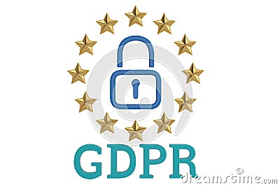 General data protection regulation, the protection of personal d Cartoon Illustration