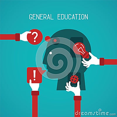 General education and creativity vector concept in flat style Vector Illustration