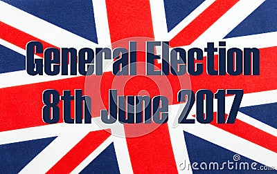 General Election 8th June 2017 on UK flag. Stock Photo