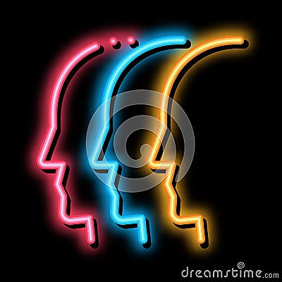 general group opinion neon glow icon illustration Vector Illustration