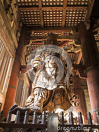 General guardian of Daibutsu Buddha of Todai-ji Temple Nara Editorial Stock Photo