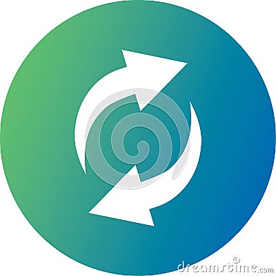 The icon design of update symbol or repeat symbol Stock Photo