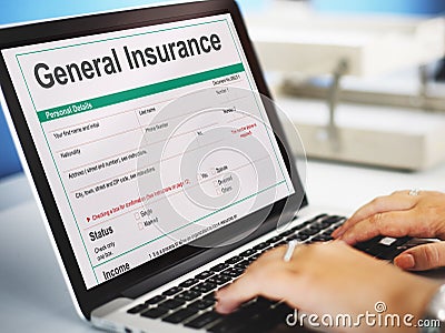 General Insurance Rebate Form Information COncept Stock Photo