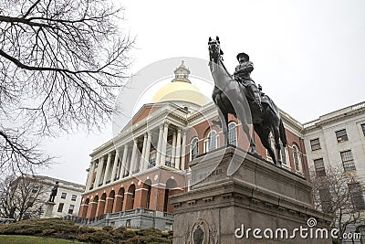 General Joseph Hooker Statue, Boston, Massachusetts, USA Editorial Stock Photo