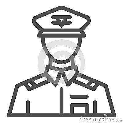 General line icon. Commander vector illustration isolated on white. Veteran outline style design, designed for web and Vector Illustration