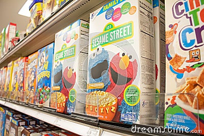 General Mills Sesame Street cereal at store Editorial Stock Photo