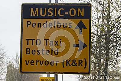 General Music-On Festival Direction Signs At Amsterdam The Netherlands 4-5-2023 Editorial Stock Photo