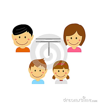 General nuclear family vector illustration Vector Illustration