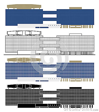 General office of Republic in Brasilia, Brazil Vector Illustration