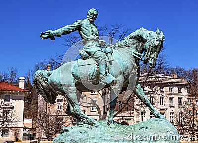 General Phil Sheridan Statue Sheridan Circle Washington DC Editorial Stock Photo