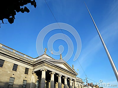 General Post Office and the Spire of Dublin (Monument of Light) on O'Connell Street in Dublin, IRELAND Stock Photo