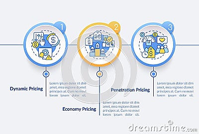 General pricing approaches circle infographic template Vector Illustration