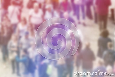 General Public Opinion Blur Background, Aerial View of Crowd Stock Photo