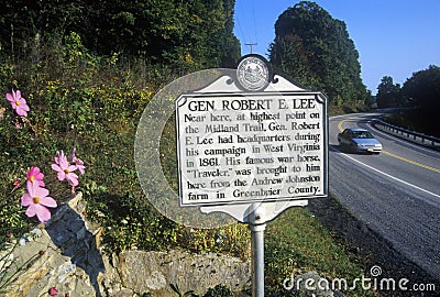 General Robert E. Lee headquarters on Scenic Highway US Route 60, WV Editorial Stock Photo