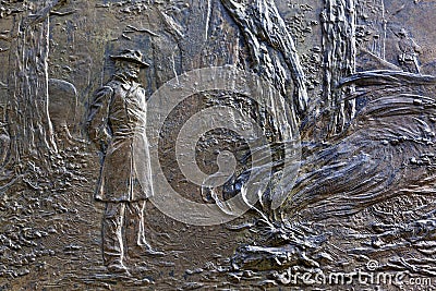 General Sherman Fire Bas Relief Civil War Memorial Washington DC Editorial Stock Photo