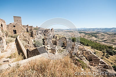 General shot of a mysterious ghost town Stock Photo