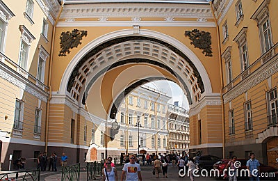 General Staff Building arch in the Saint Petersburg Editorial Stock Photo